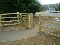 Entrance gate wedged open