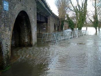 Footbridge by arches