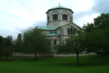 Mausoleum across the lawns