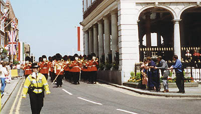 The Band passes the Guildhall