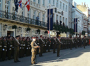The Gloucestershire, Berkshire and Wiltshire Regiment opposite the Guildhall in Windsor