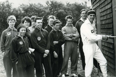 Stan opening the club hut in the 1960s